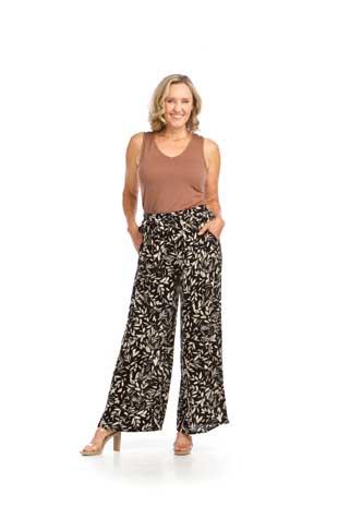 PP-16836 - FLORAL WIDE LEG PANTS WITH TIE BELT - Colors: AS SHOWN - Available Sizes:XS-XXL - Catalog Page:76 